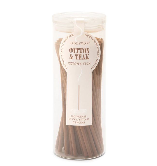 Paddywax viirukid Cotton & Teak, milky white jar,100tk