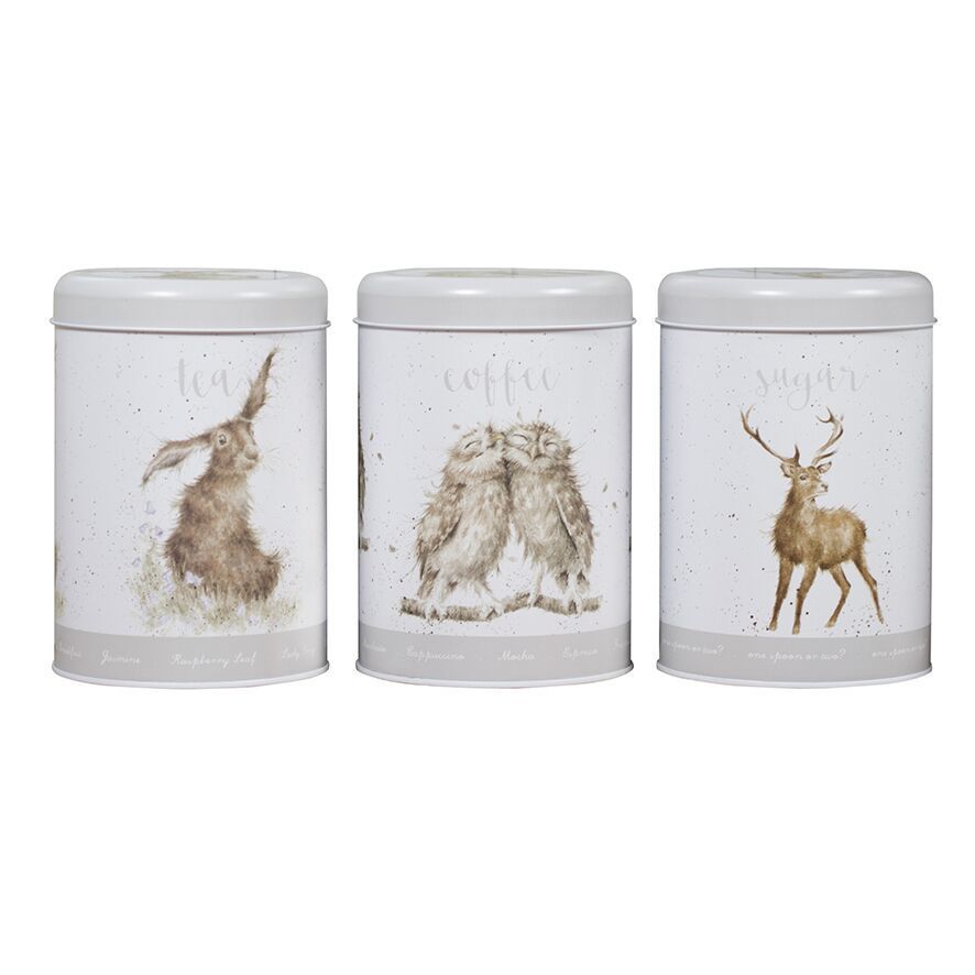 Wrendale tee-, kohvi- ja suhkrupurgi komplekt Hare, Owl & Deer, 3tk