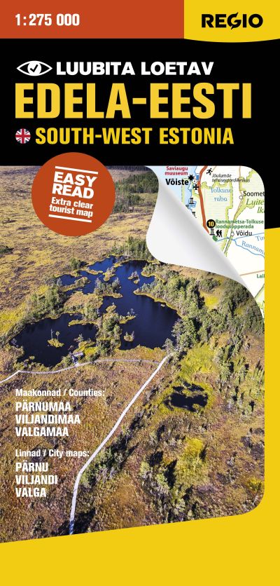 REGIO EDELA-EESTI TURISMIKAART 1:275 000