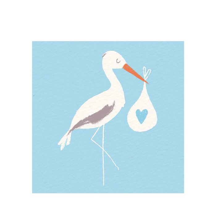 Õnnitluskaart Blue stork