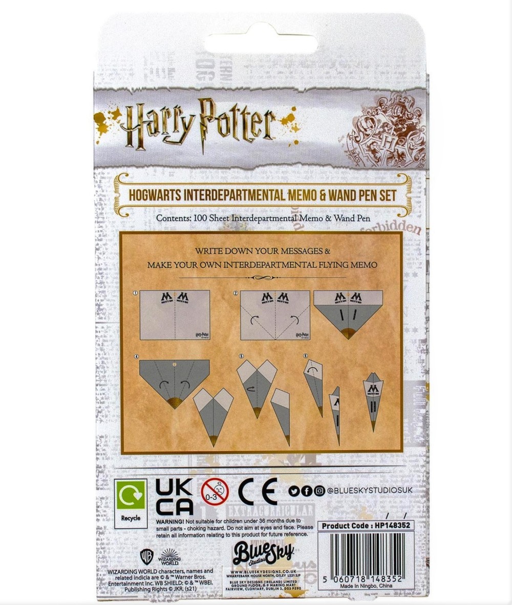 Kirjakomplekt Harry Potter Interdepartmental, 100lehte + pastapliiats