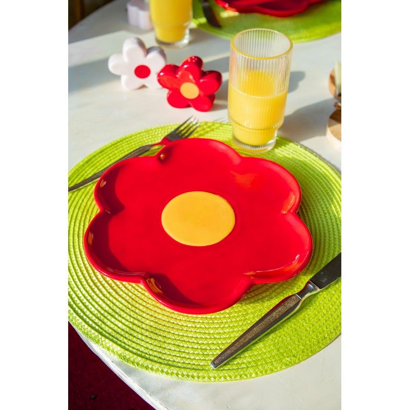 Taldrik Daisy, Red, 24cm