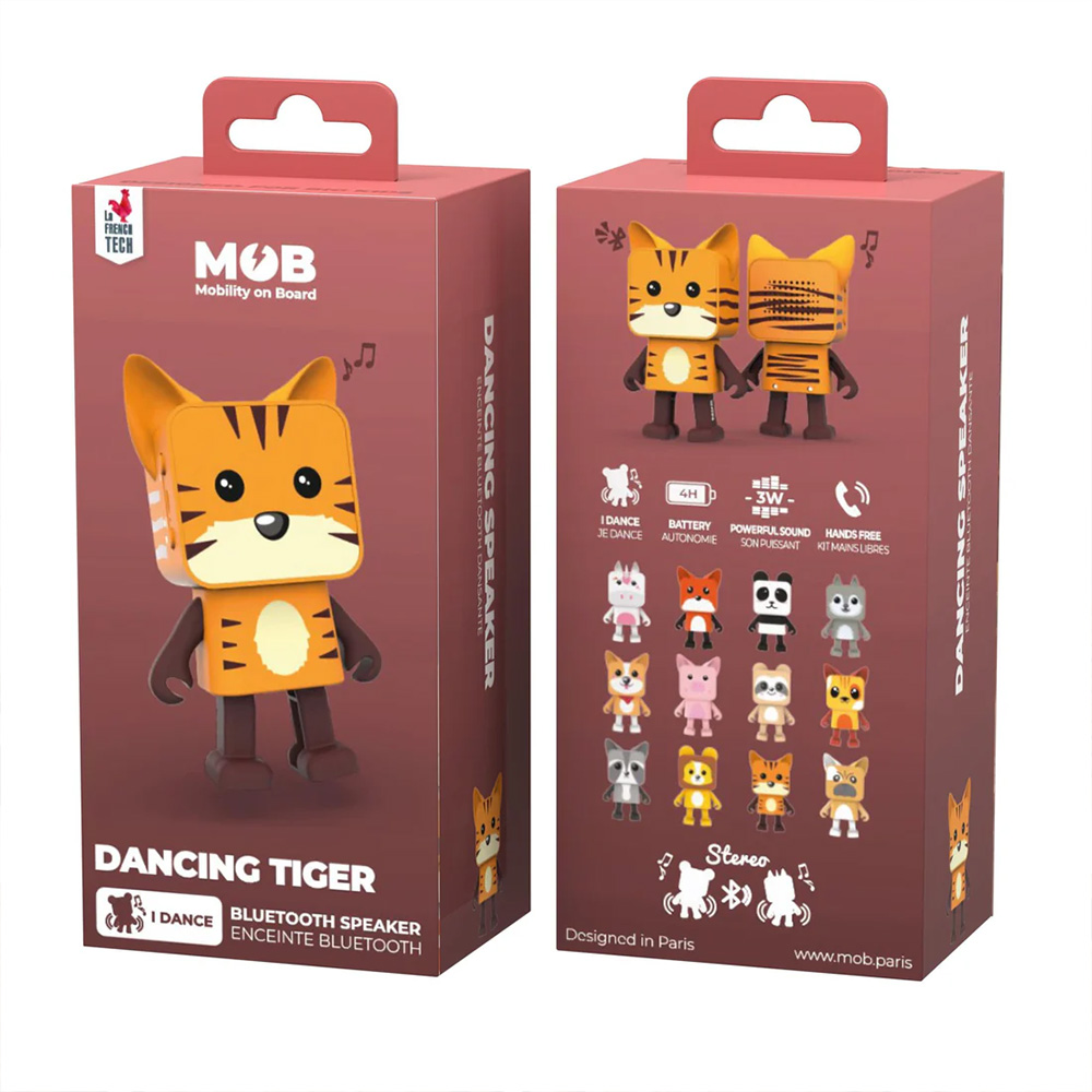 MOB kõlar Bluetooth 3W Dancing Animals - Tigre