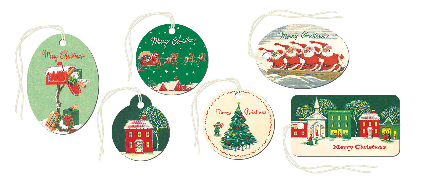 Kingituste sedelid Vintage Christmas, Glitter, 36tk
