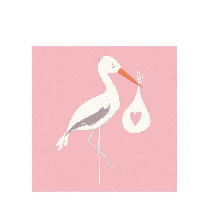 Õnnitluskaart Pink stork