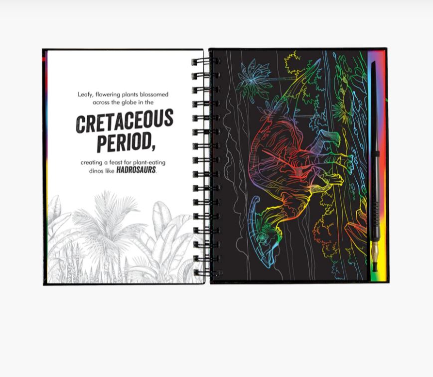 Tegevusraamat Scratch and Sketch, Dinosaurs