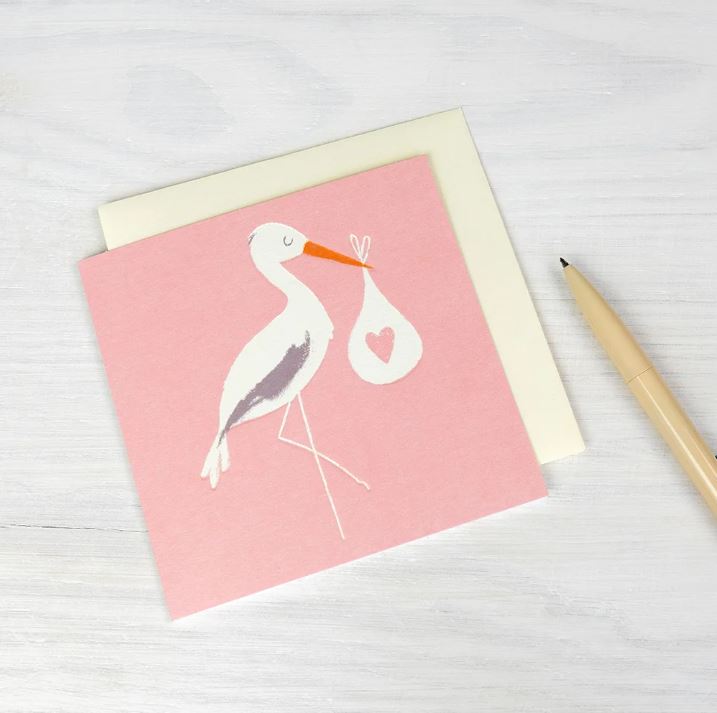 Õnnitluskaart Pink stork