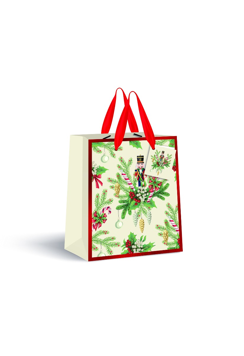 Kinkekott Christmas Cream 190g 18x23x10cm Interdruk