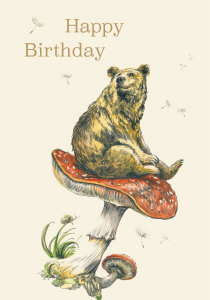 Õnnitluskaart Bear on Toadstool