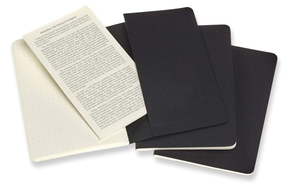 Moleskine Cahier Journals Pocket Dotted, Black, 3tCK