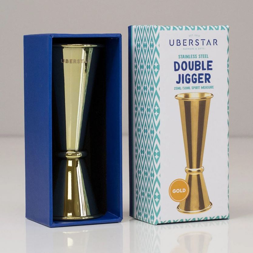 Uberstar Mensuur Double Jigger, gold, 25ml/50ml