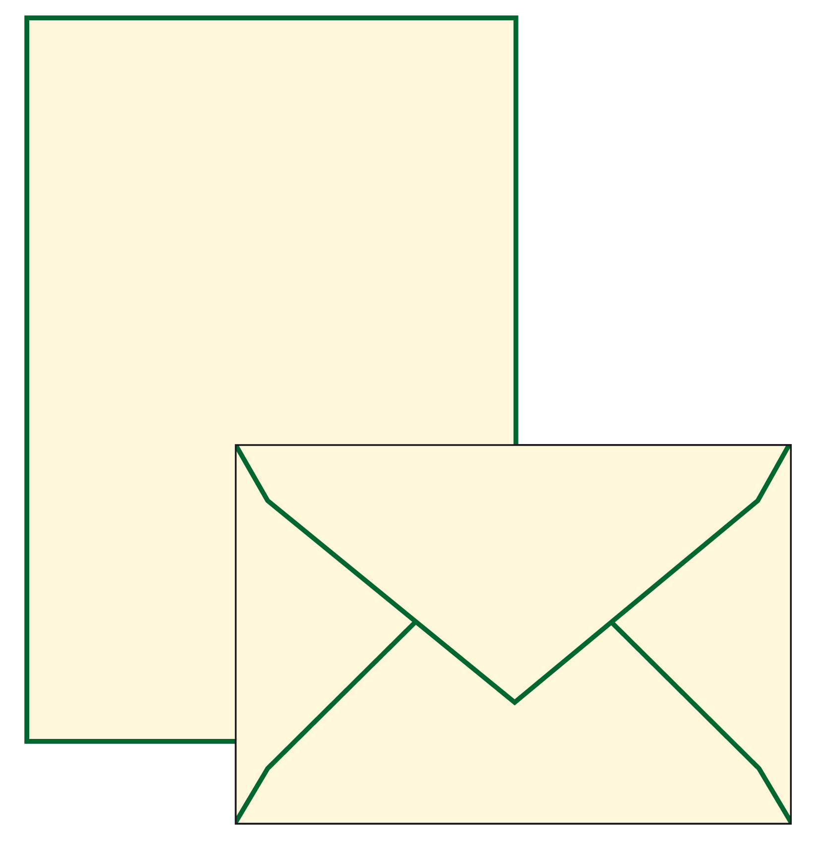 Classica Italiana kirjavahetuse komplekt, green, 10 paberit + 10 ümbrikku