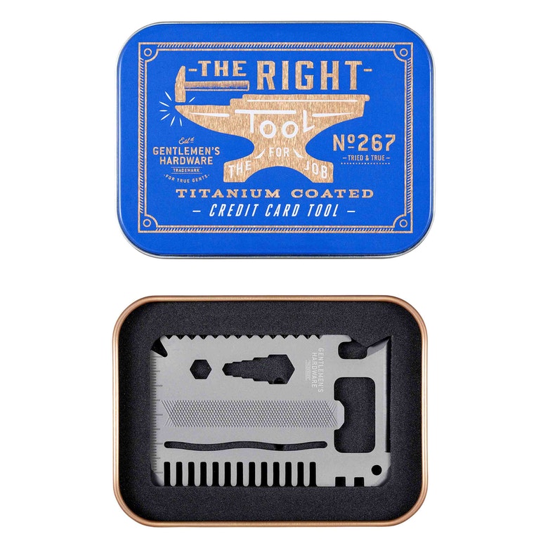 GENTLEMEN'S HARDWARE MULTITÖÖRIIST CREDIT CARD TOOL, TITANIUM FINISH
