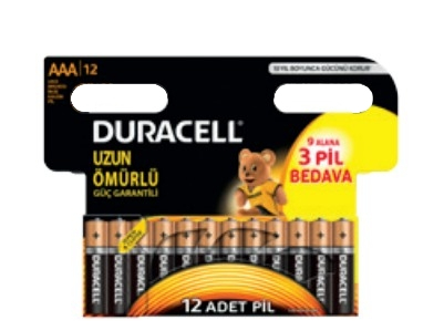 Patareid Duracell MN2400/12 Economy Pack AAA LR03 1,5V Alkaline, 1 pakk (pakis 12tk)