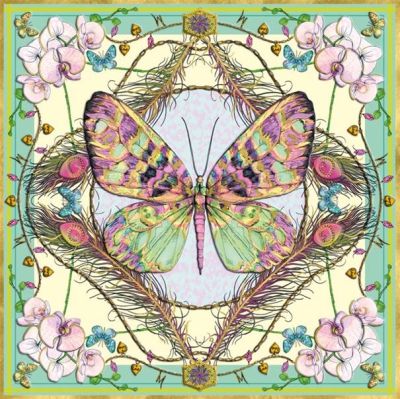 Õnnitluskaart Butterfly and Orchids