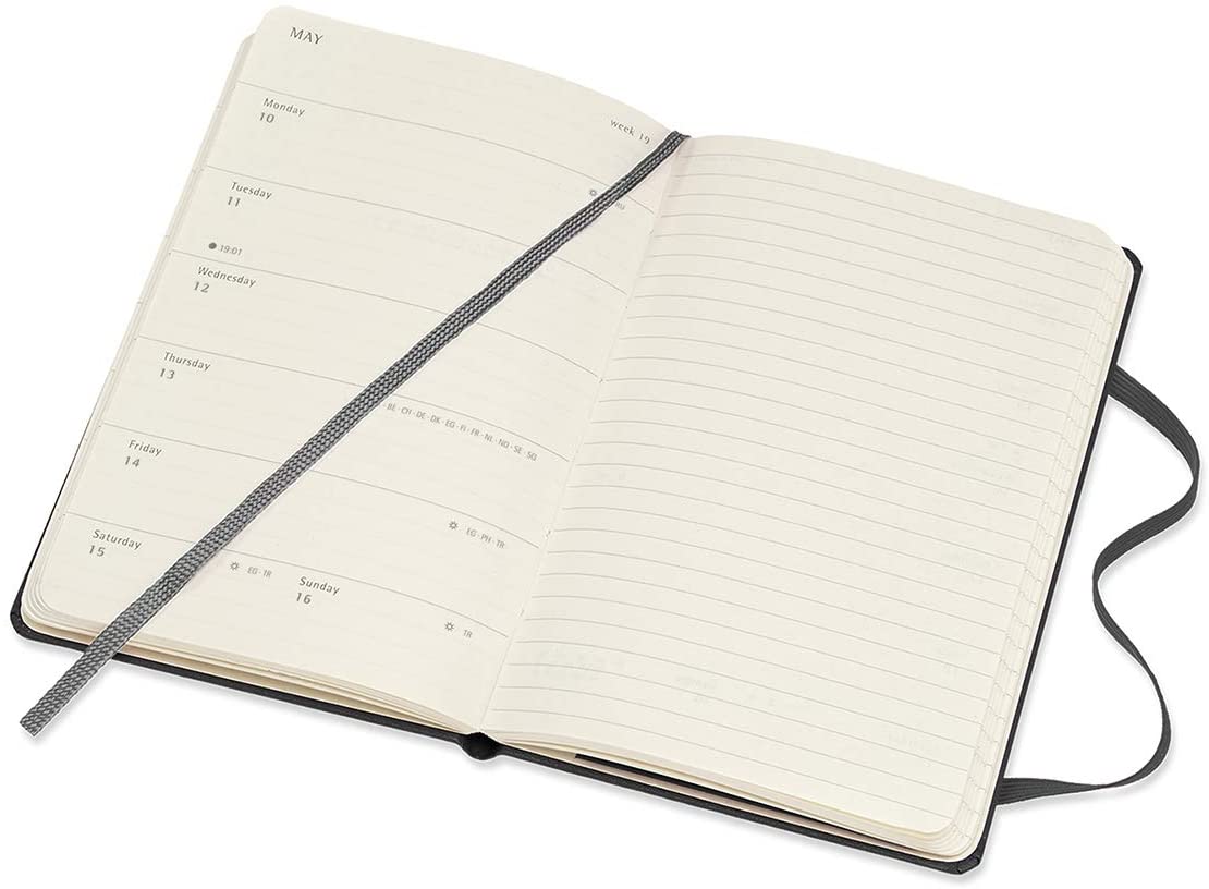 2021 Moleskine 12M Weekly Notebook Large, Black