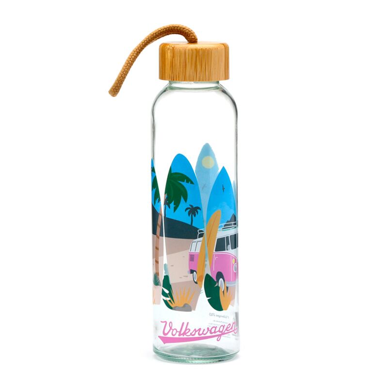 Veepudel klaasist Volkswagen VW T1 Camper Bus, Waves are Calling, 500ml