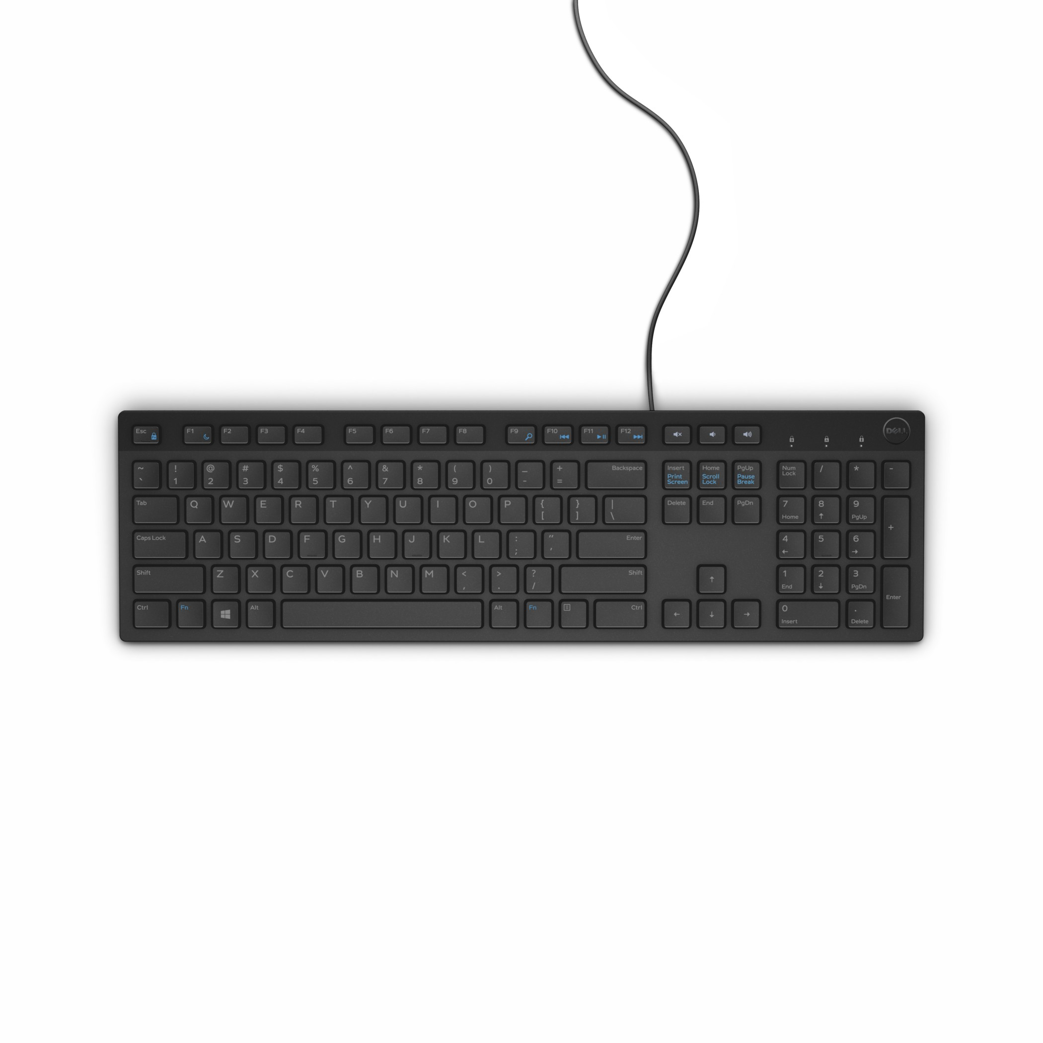 Klaviatuur Dell Multimedia Keyboard-KB216 - RUS (QWERTY) - Black/must Russian/Intern.English