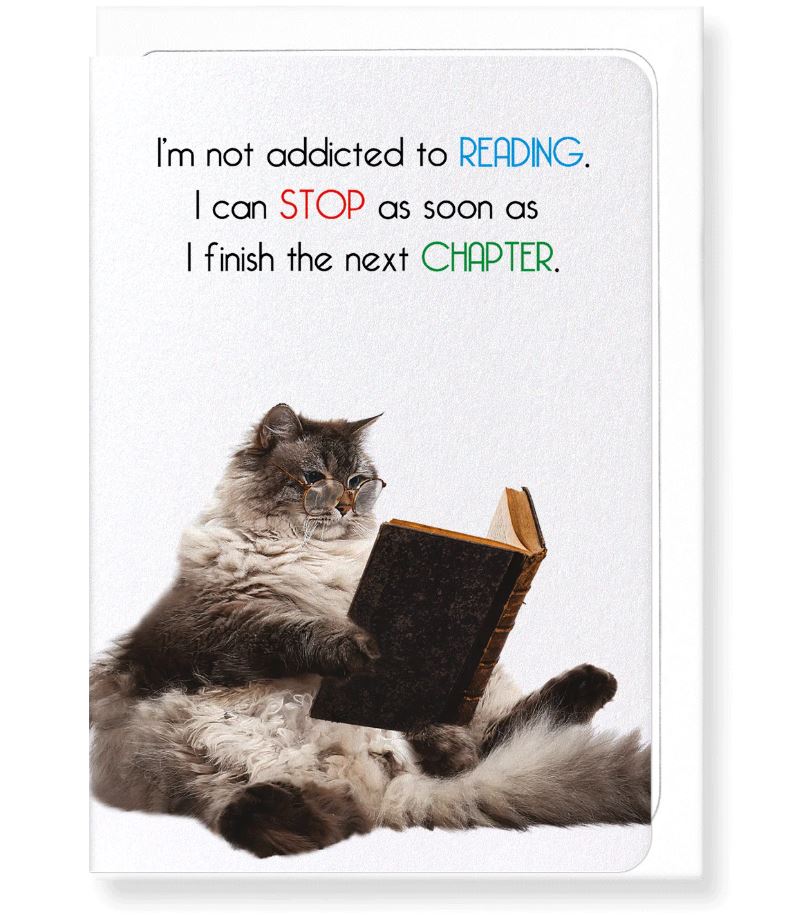 Õnnitluskaart Not Addicted To Reading