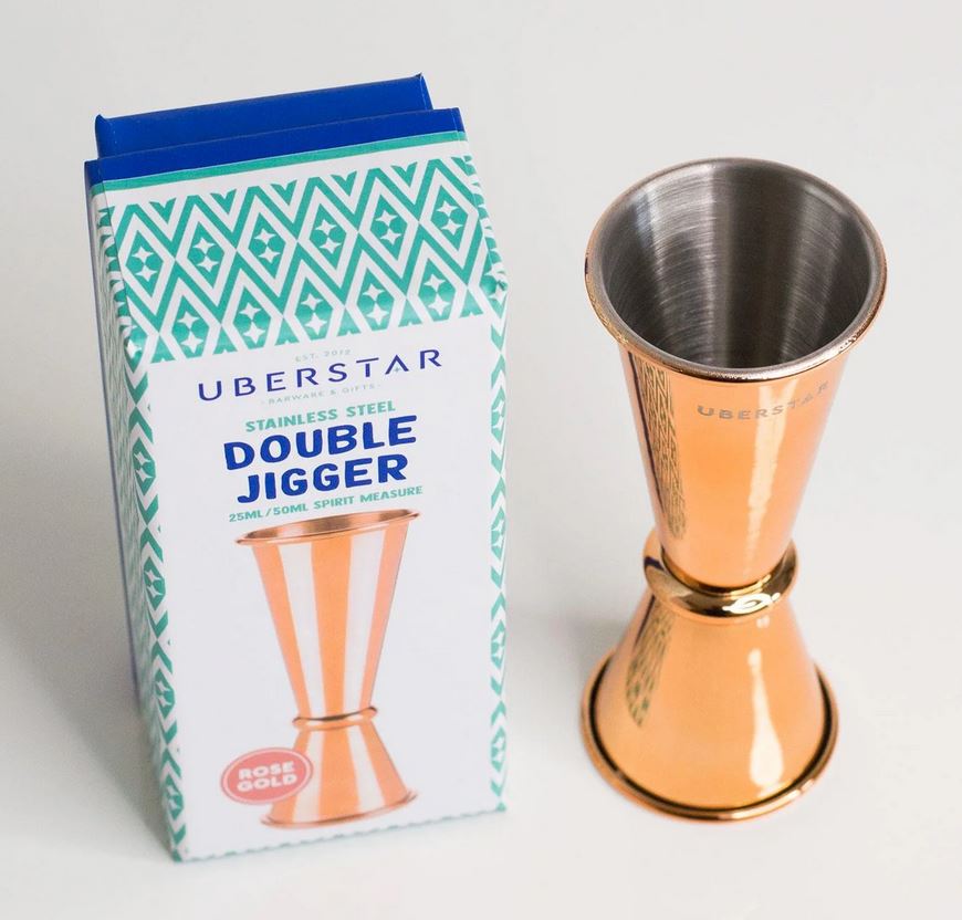 UBERSTAR MENSUUR DOUBLE JIGGER, ROSE GOLD, 25ML/50ML