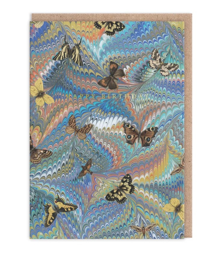 Õnnitluskaart Marble Butterfly Blue