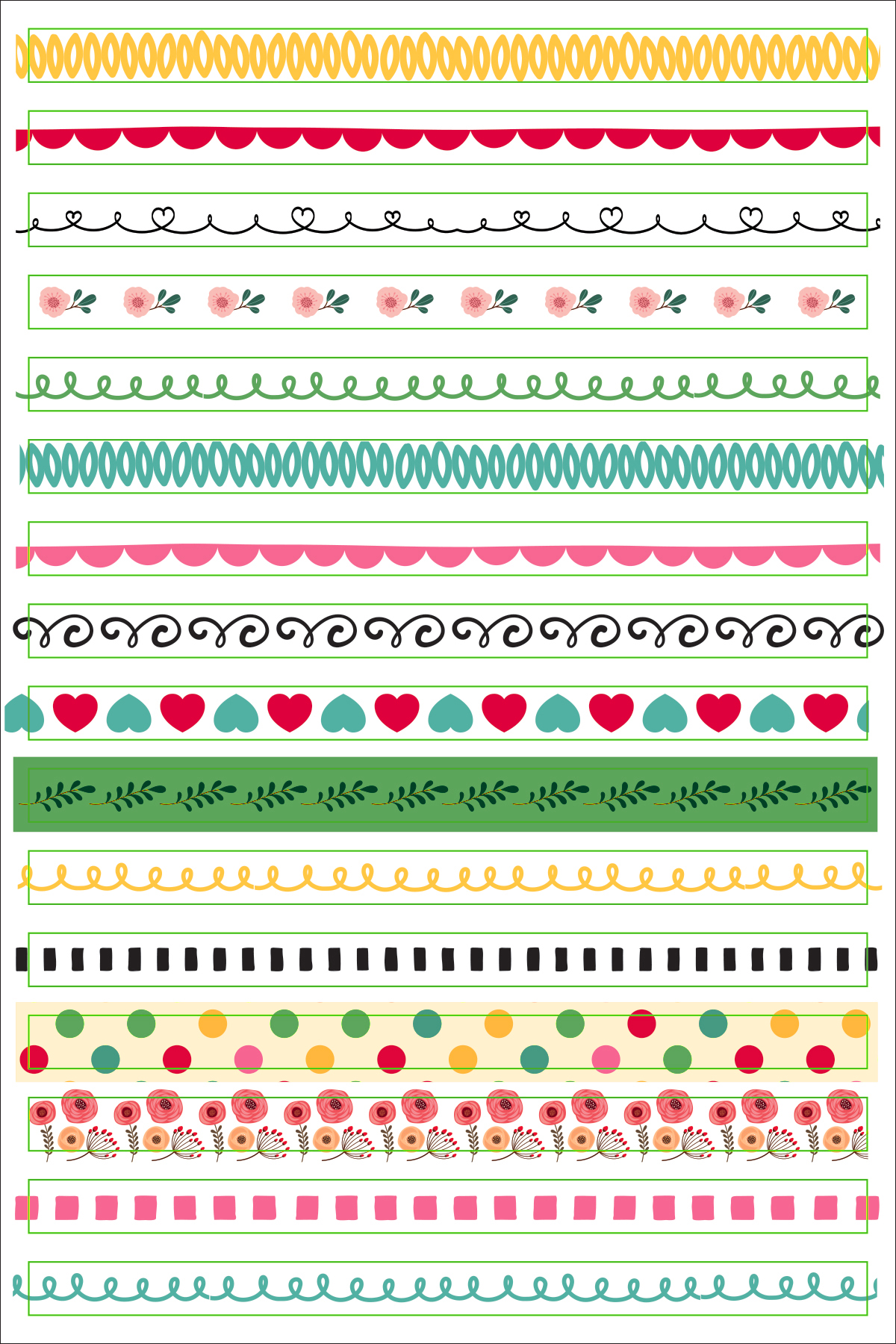 MÄRKMIKU KLEEPSUD BORDERS & FRAMES, 12 LEHTE