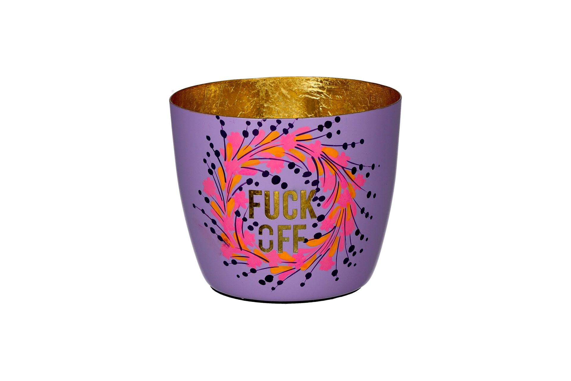 Küünlaalus Fuck Off, Purple/Gold, 8,5cm
