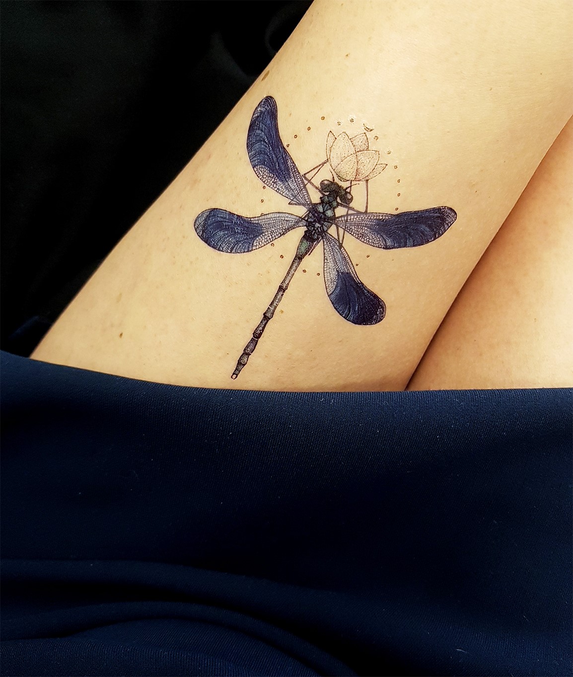 Tapatu ajutine tätoveering värviline Blue Dragonfly