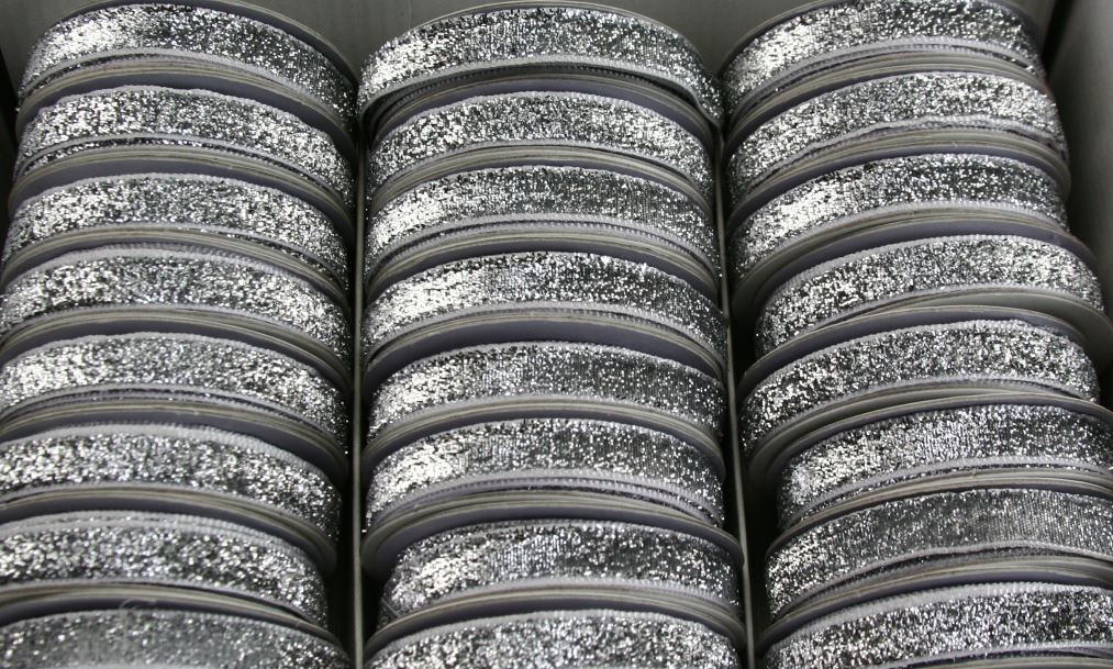 Pakkepael Silver Glitter Mini Ribbon, 3m