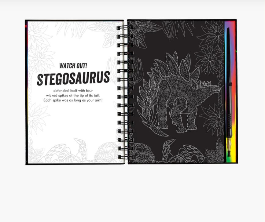 Tegevusraamat Scratch and Sketch, Dinosaurs