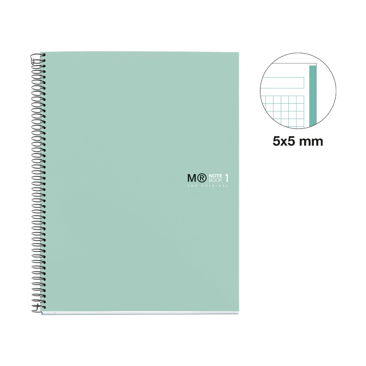 Kaustik A4 80l 5x5 ruut spiraal 4-ne augustus, kartong kaanega CALM AQUA Miquelrius