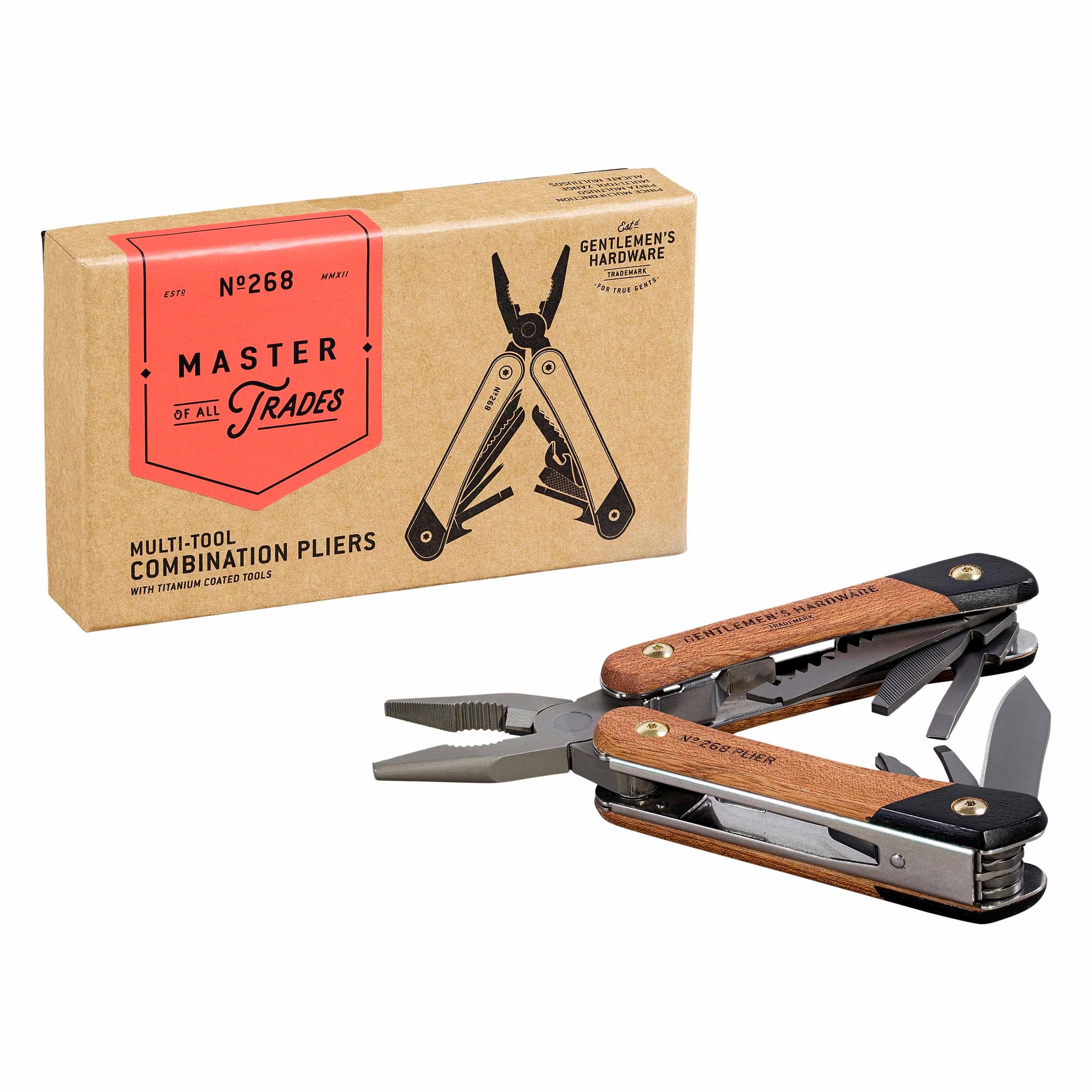 GENTLEMEN'S HARDWARE MULTITÖÖRIIST PLIER, WOOD, 12-IN-1