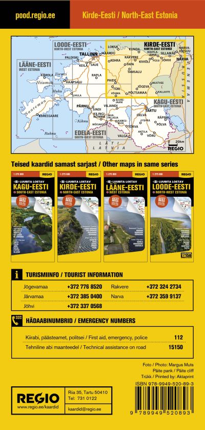 REGIO KIRDE-EESTI TURISMIKAART 1:275 000