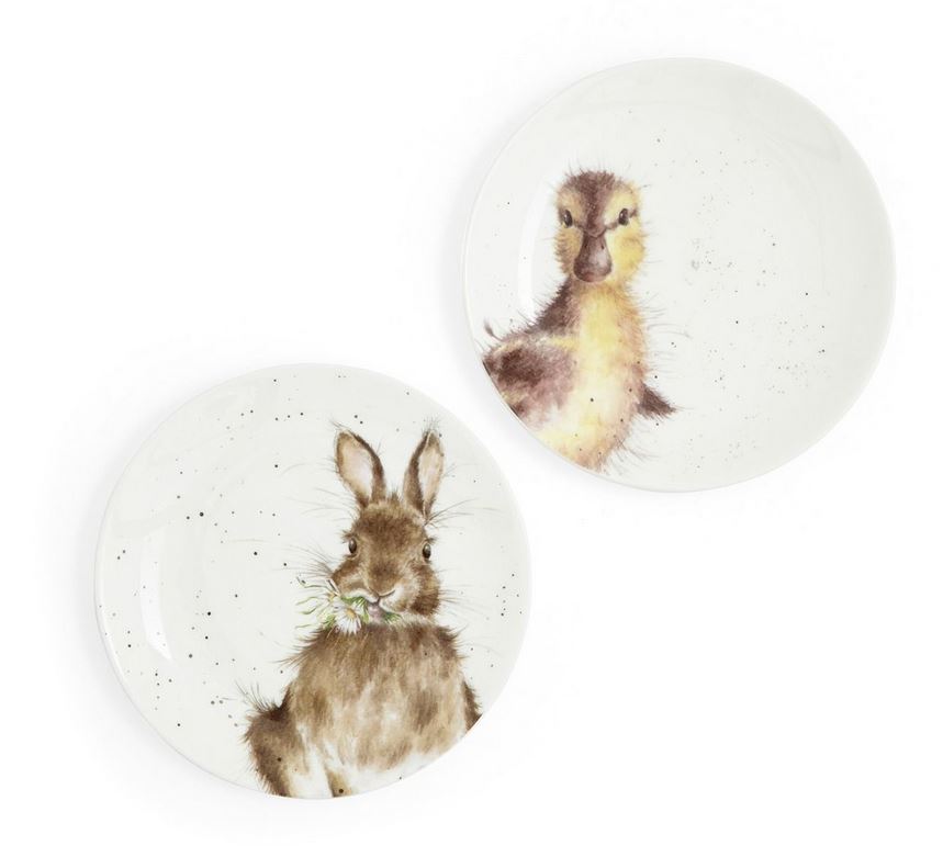 Wrendale magustoidutaldrikute komplekt rabbit & duck, 2tk, 16.5cm