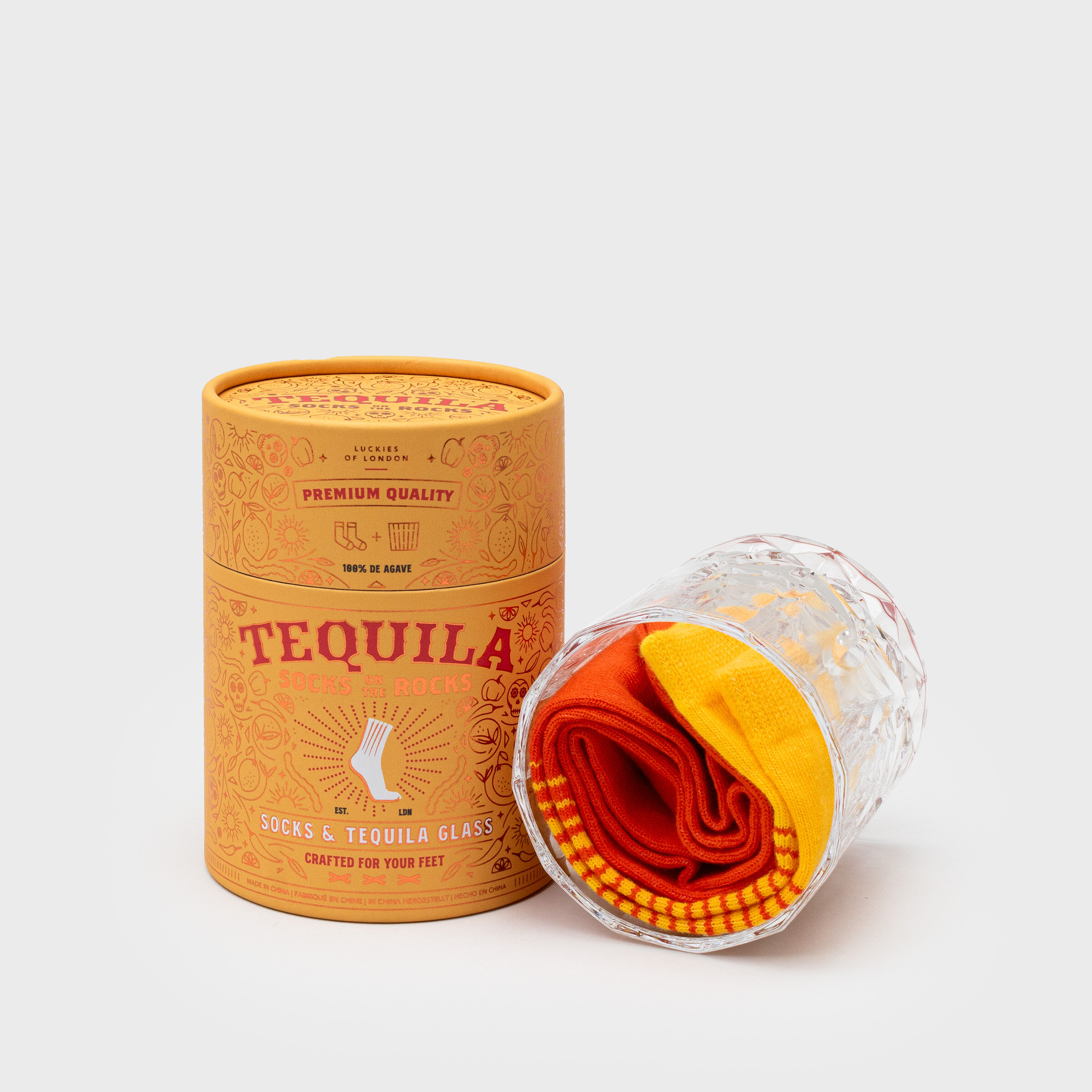 Kinkekomplekt Tequila On The Rocks, klaas + sokid, 41-45