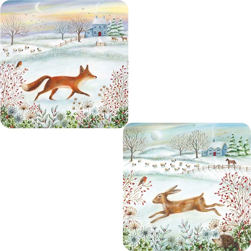 Jõulukaartide komplekt Winter Scene, 5+5tk