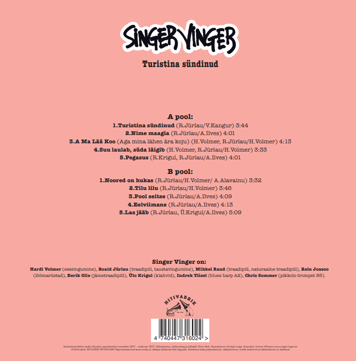 Singer Vinger - Turistina sündinud (2012) LP