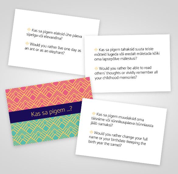Kaardimäng Kas sa pigem ...? 2 UUS