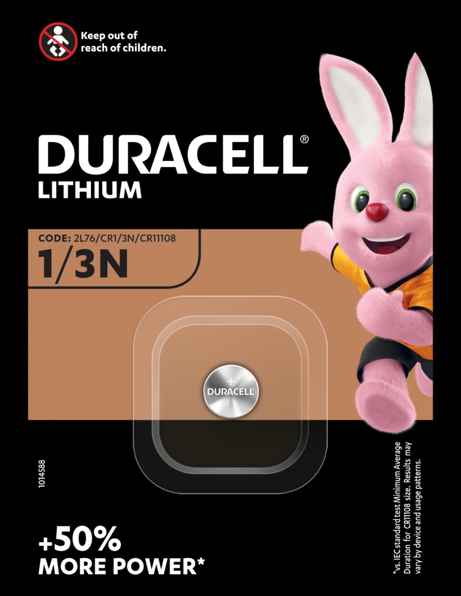 Patarei CR1/3N 3V (CR11108, DL1/3N, 2L76, 1/3N) lithium h10.8mm D11.6mm