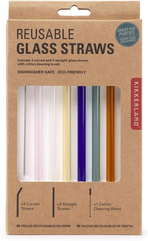 Joogikõrred Colored Glass Straw, 6tk, klaasist