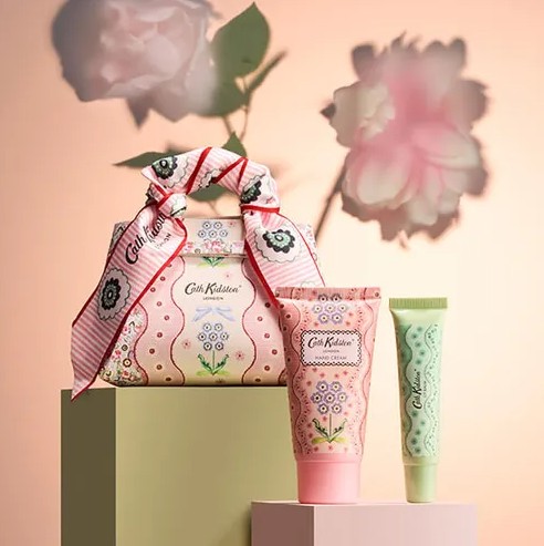Cath Kidston kätekreem ja huulepalsam + kott WovenFlowers, 50ml+10ml