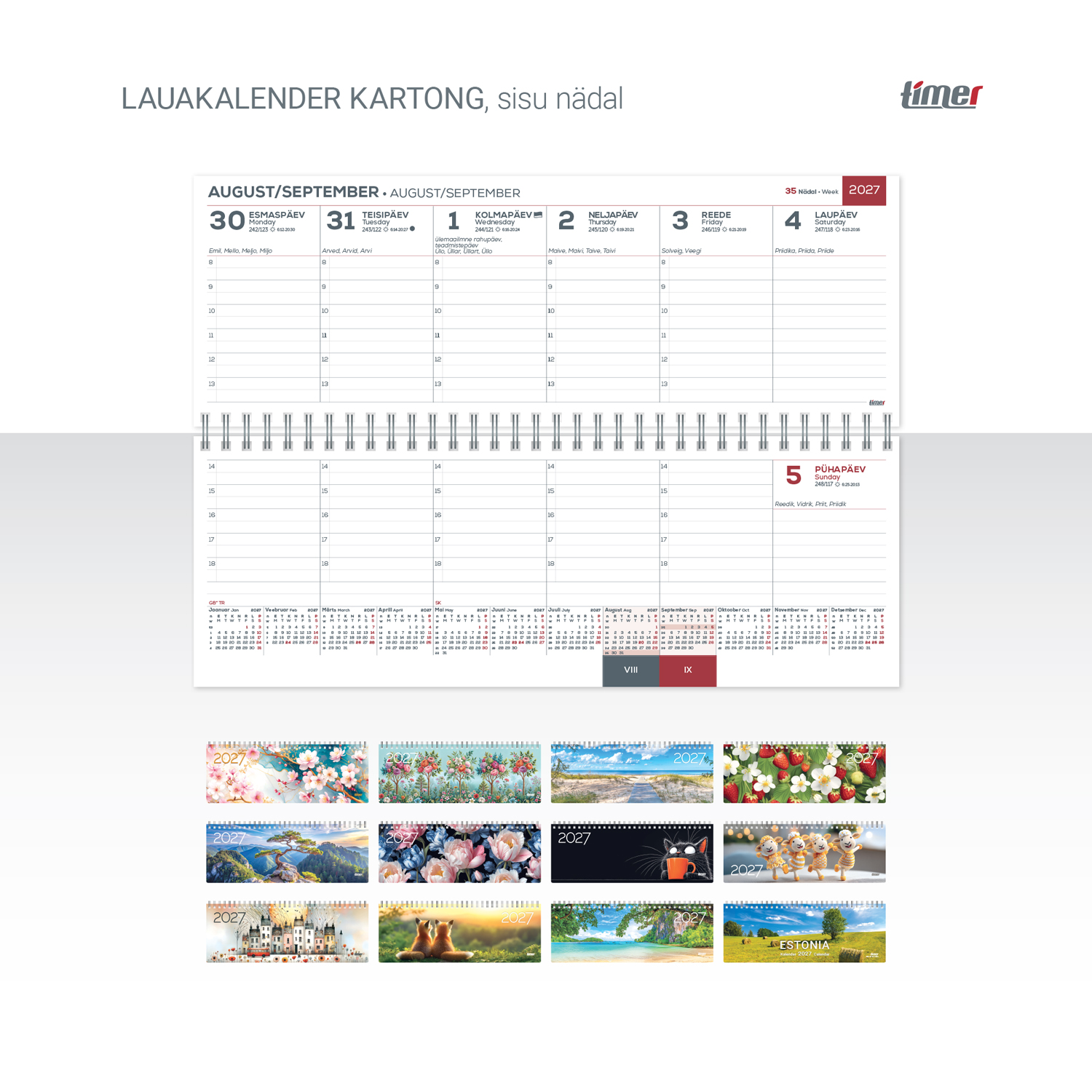 2027 Lauakalender Kartong
