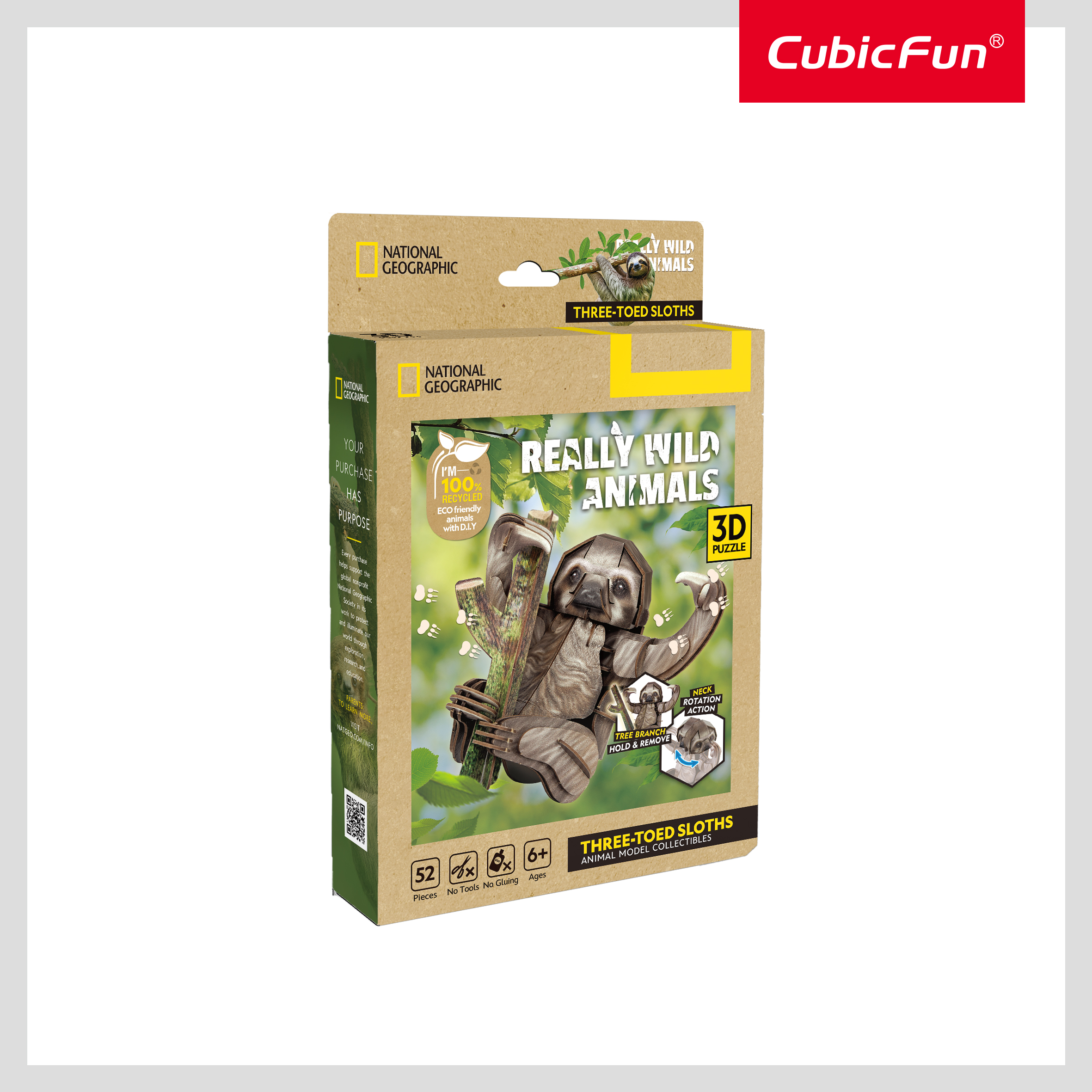 CUBICFUN NATIONAL GEOGRAPHIC 3D pusle laiskloom