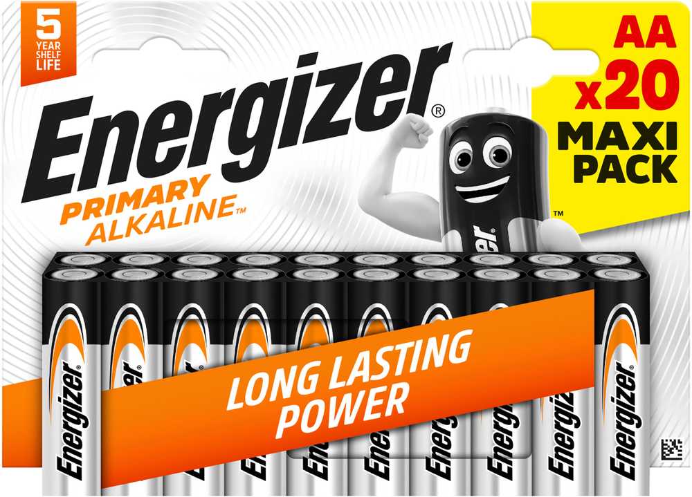 Patareid Energizer patarei Primary Alkaline CHP20 LR6, 20tk AA patareid