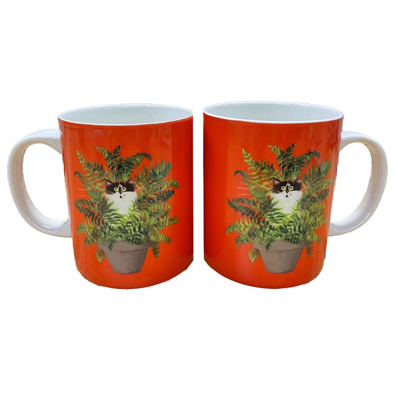 Kruus Kim Haskins, Cat in a Plant Pot, Red, 300ml