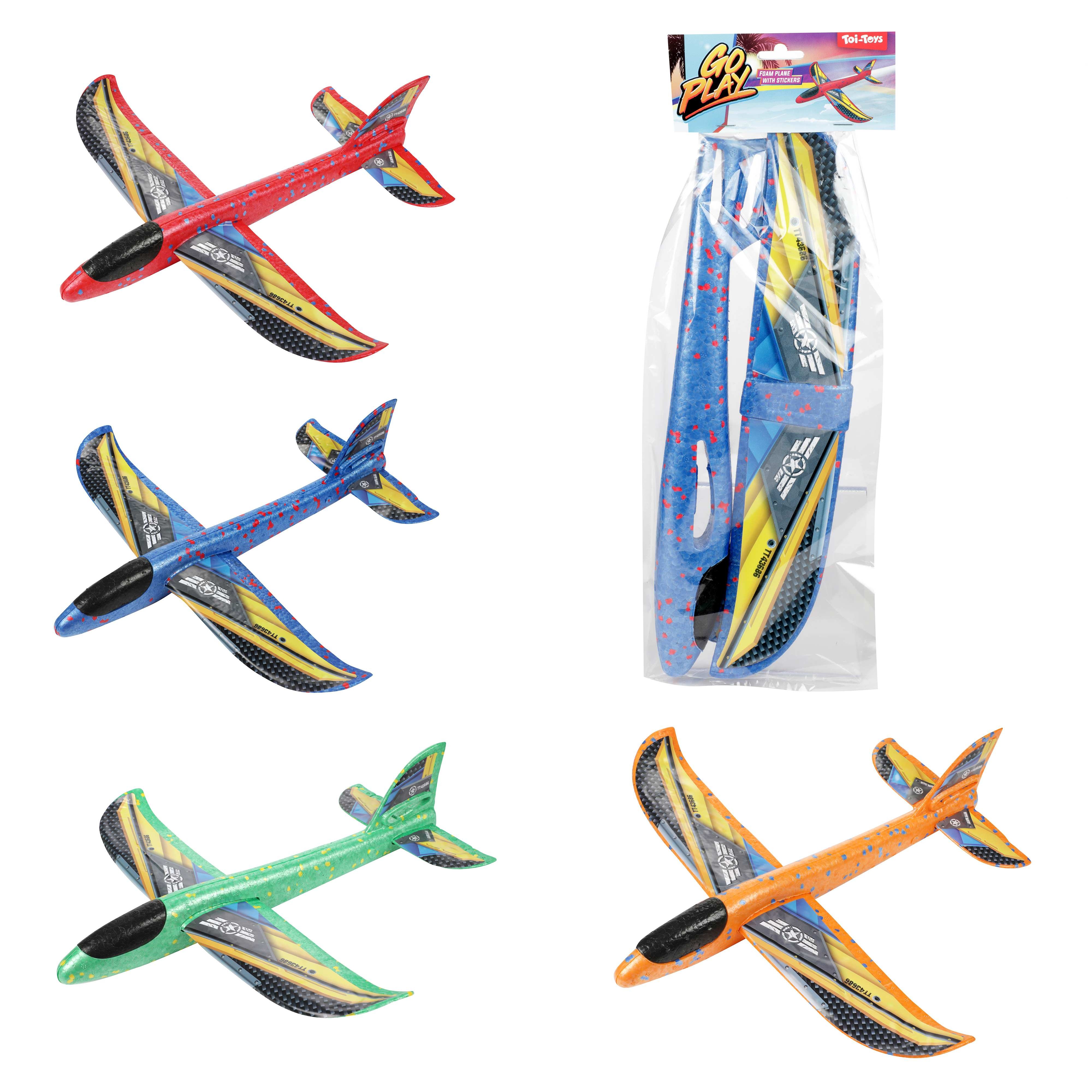 Vahtplastist lennuk kleepsudega 36 cm assortii