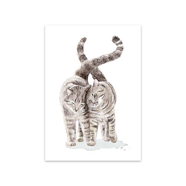 Õnnitluskaart Cuddling Cats