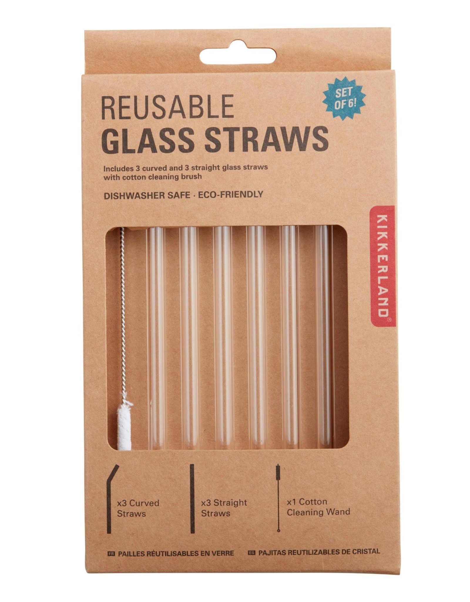 Joogikõrred Glass Straw, 6tk, klaasist