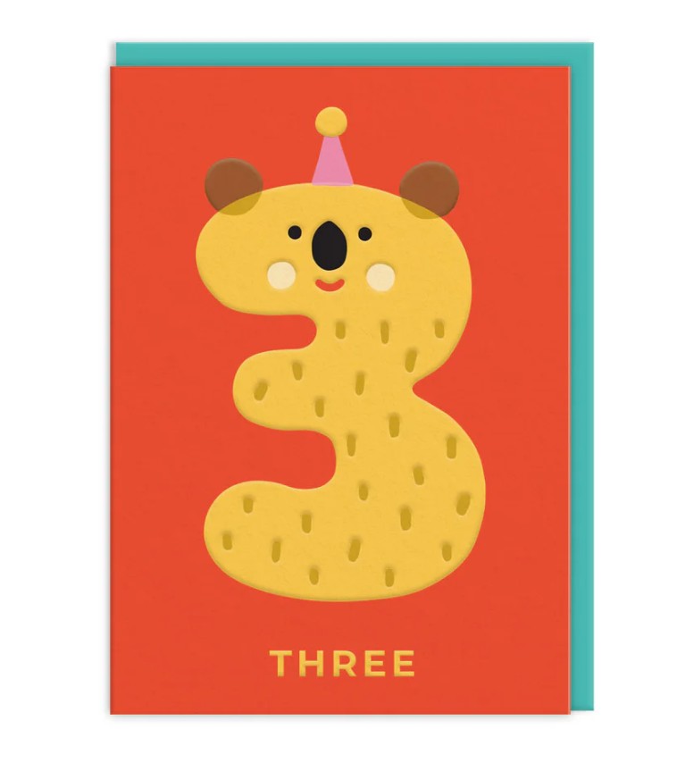 Õnnitluskaart Age 3 Koala