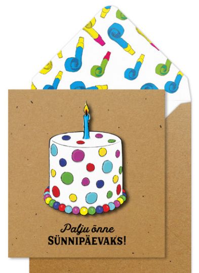 Kuku Kaart Tache Spotty Birthday Cake - EST